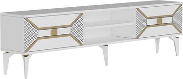 TV-laud Kalune Design Yumedi, kuldne/valge, 150 cm x 30 cm x 50 cm