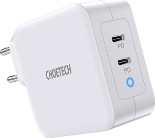 Lādētājs Choetech PD6008, 2 x USB-C, balta