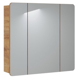 Pakabinama vonios spintelė su veidrodžiu Hakano Arcade, ąžuolo, 16 cm x 80 cm x 75 cm