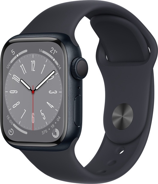 Nutikell Apple Watch Series 8 GPS 41mm Midnight Aluminium Case with Midnight Sport Band - Regular, must
