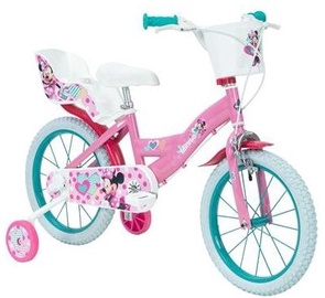 Vaikiškas dviratis Huffy Minnie, baltas/rožinis/turkio, 16"