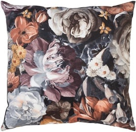 Декоративная подушка Black Red White Flower THK-081208, черный/многоцветный, 450 мм x 450 мм
