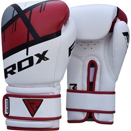 Боксерские перчатки RDX F7 BGR-F7R-14oz, белый/красный, 14 oz