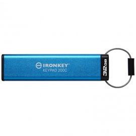 USB atmintinė Kingston IronKey Keypad 200, mėlyna, 32 GB