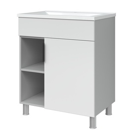Шкафчик для ванной с раковиной Vento Manhetten, белый/серый, 44 см x 60 см x 84 см