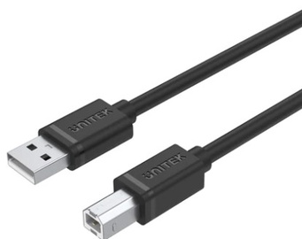 Кабель Unitek Y-C420GBK USB 2.0, USB Type B, 3 м, черный