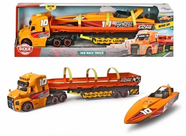 Transporto žaislų rinkinys Dickie Toys Sea Race Truck, geltona/oranžinė