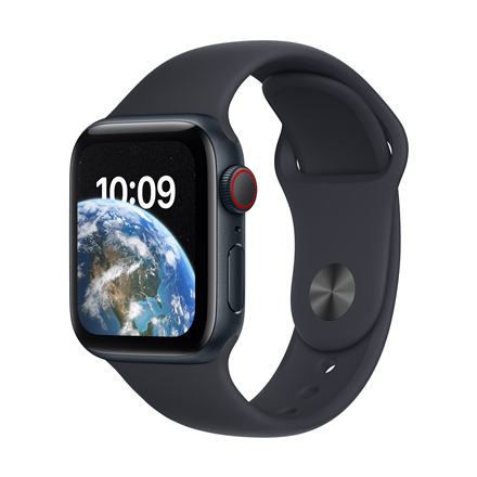 Умные часы Apple Watch SE GPS + Cellular (2nd Gen) 40mm Midnight Aluminium Case with Midnight Sport Band - Regular, черный