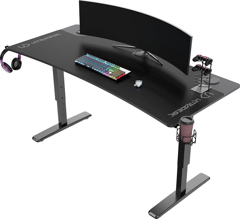 Spēļu galds regulējams augstums Ultradesk Cruiser, melna