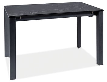 Обеденный стол c удлинением Signal Meble Modern Metropol Cerammic, черный, 1200 - 1800 мм x 800 мм x 760 мм