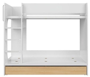 Кровать двухэтажная Nandu, белый/дубовый, 184.5 x 96.5 см