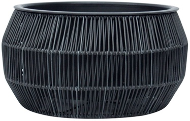 Puķu pods Home4you Wicker 38100, plastmasa/metāls, Ø 370 mm, melna
