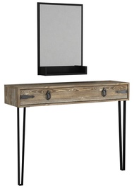 Консольный стол Kalune Design Costa Aynali Patik, черный/бежевый, 120 см x 35 см x 90 см