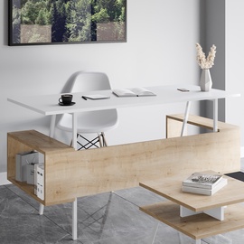 Стол Kalune Design Irony Maxi 492LGM1202, белый/дубовый