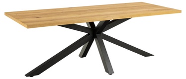 Pusdienu galds Actona Heaven Rectangular, melna/ozola, 2200 mm x 900 mm x 755 mm