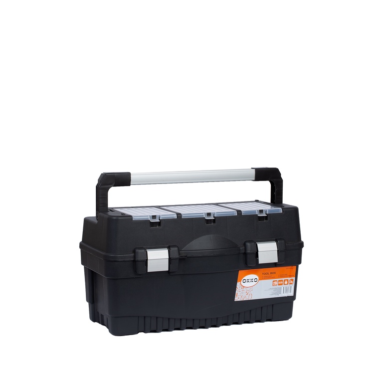 Ящик для инструментов Okko, 59.5 см x 28.9 см x 32.8 см, черный/серый