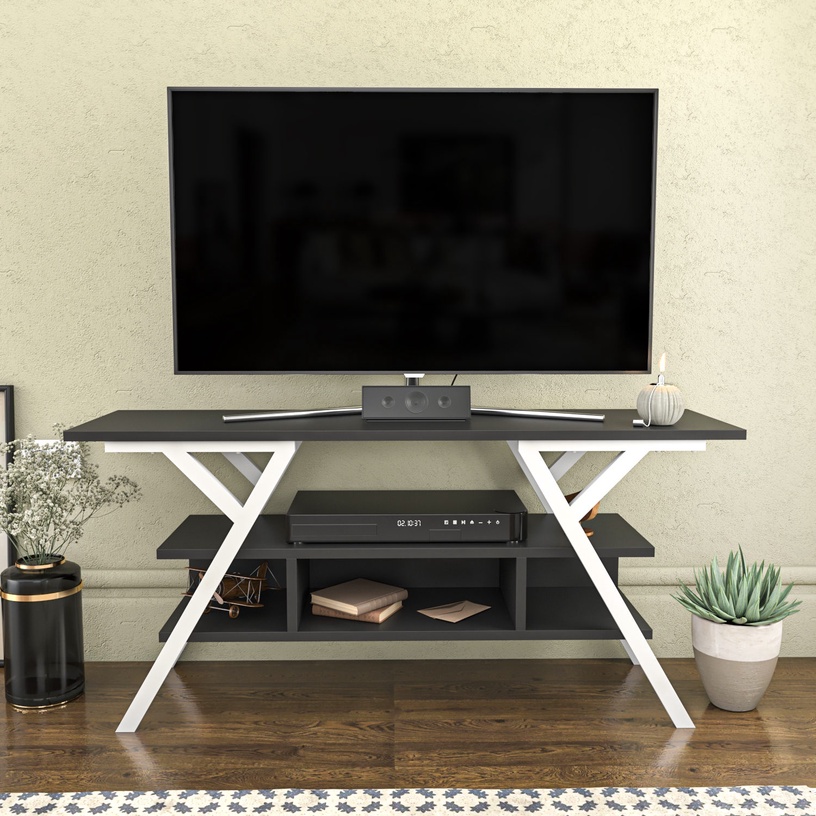 TV-laud Kalune Design Minerva, antratsiit/valge, 35 cm x 120 cm x 55 cm