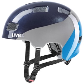 Skrituļslidotāja ķivere Uvex 4, 51-55 cm, zila/pelēka