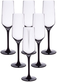 Šampuseklaaside komplekt Altom Rubin Black, klaas, 0.220 l, 6 tk