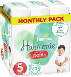 Sauskelnės Pampers Harmonie Pants, 5 dydis, 12 - 17 kg, 80 vnt.