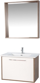 Комплект мебели для ванной Kalune Design Sahra 85, коричневый/кремовый, 43.5 x 83 см x 56 см