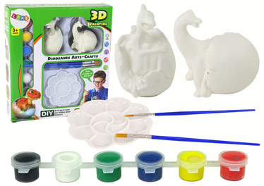 Kūrybos rinkinys Lean Toys 3D Painting Dinosaurs Arts-Crafts, balta