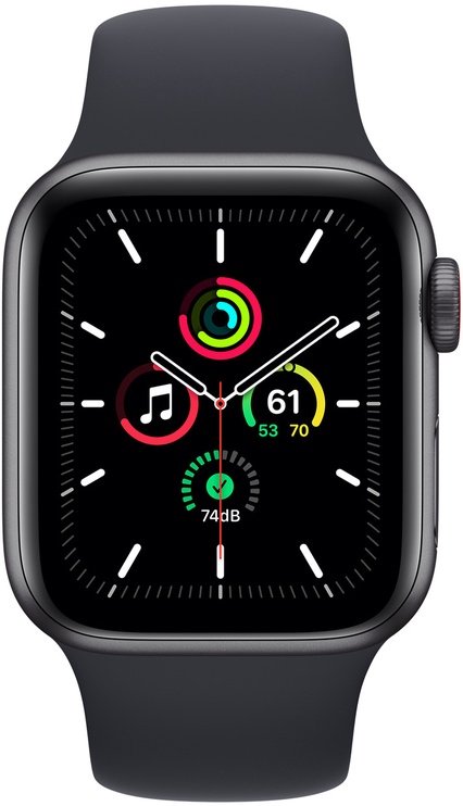 Умные часы Apple Watch SE GPS + Cellular 40mm Sport Band, черный