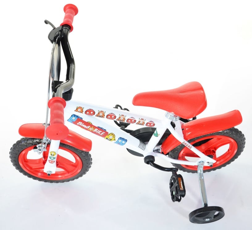Jalgratas Bimbo Bike, lastele, valge/punane, 12" (kahjustatud pakend)