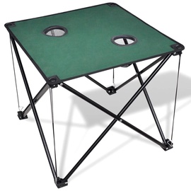 Kempinga galds VLX Foldable Camping Table, zaļa, 48 x 48 x 45 cm
