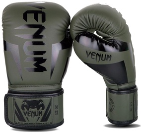 Боксерские перчатки Venum Elite, черный/хаки, 12 oz