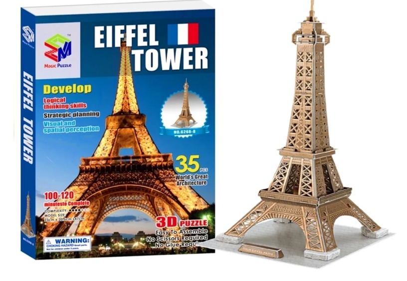 3D puzle Magic Puzzle Eiffel Tower 525084759, 35 gab.