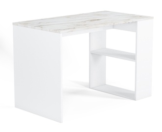 Rašomasis stalas su lentyna Kalune Design Deserto 598MNM1702, baltas/smėlio