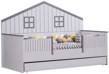 Выдвижная кровать Kalune Design Bruksel A-Myy, белый/антрацитовый, 100 x 200 см