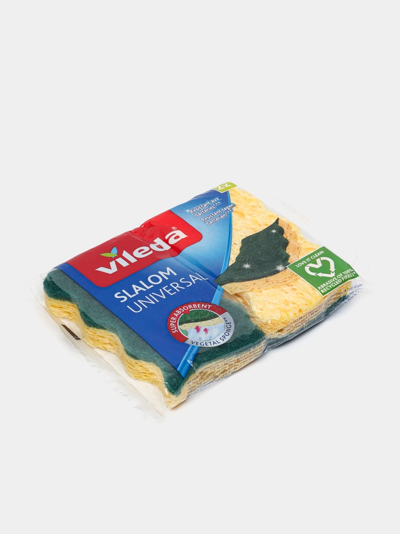 Губка для чистки Vileda Slalom Universal, желтый/зеленый, 2 шт.