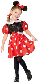 Kostüüm lastele hiir Widmann Mouse Girl, must/punane, polüester, 116 сm