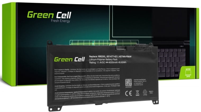 Klēpjdatoru akumulators Green Cell RR03XL, 4 Ah, LiPo
