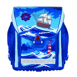 Mokyklinė kuprinė Tiger Blue Ship, mėlyna, 32 cm x 23 cm x 38 cm