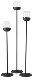 Küünlahoidja Boltze Senza, klaas/metall, 87 cm, läbipaistev/must, 3 tk