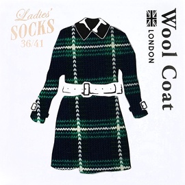 Zeķes Sukeno Plus One Wool Coat 79P18950R, balta/melna/zaļa, 36-41, 2 gab.