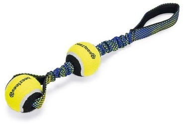 Rotaļlieta sunim Beeztees Fetch Tennis Ball Cord Miko 625067, 6.3 cm, Ø 6.3 cm, zila/dzeltena