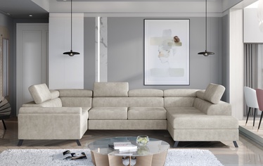 Stūra dīvāns Escada Dora 21, bēša, labais, 200 x 330 x 98 cm