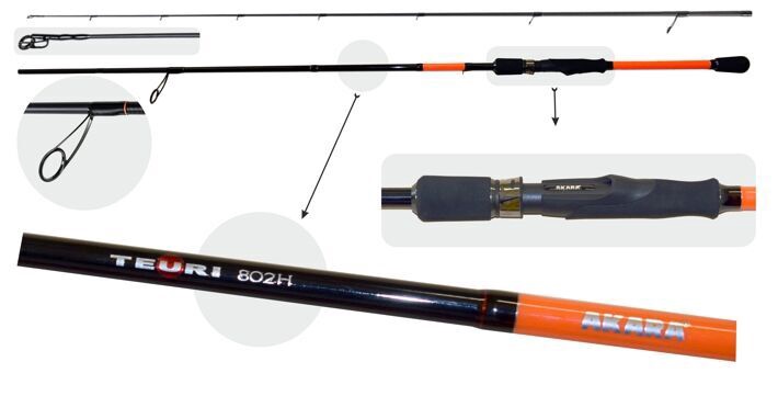 Спиннинг Akara Teuri HS TX-30 S902H-270, 270 см, 170 г, черный/oранжевый