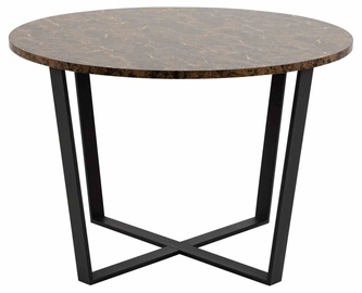 Kafijas galdiņš Amble, brūna/melna, 110 cm x 110 cm x 75 cm