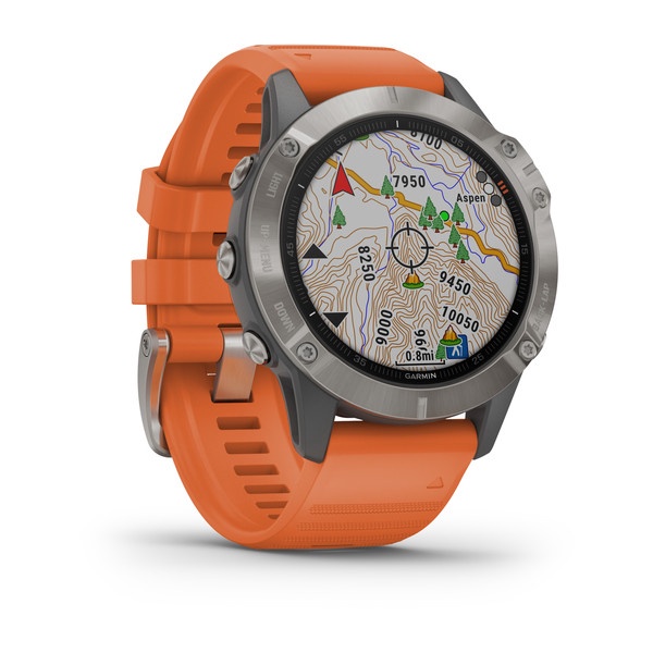 Išmanusis laikrodis Garmin Fenix 6 Ti, oranžinė/pilka