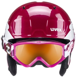 Комплект лыжного шлема и очков Uvex Heyya Set, белый/розовый, 51-55 см