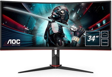 Монитор AOC CU34G2/BK, черный, 34″ (поврежденная упаковка)