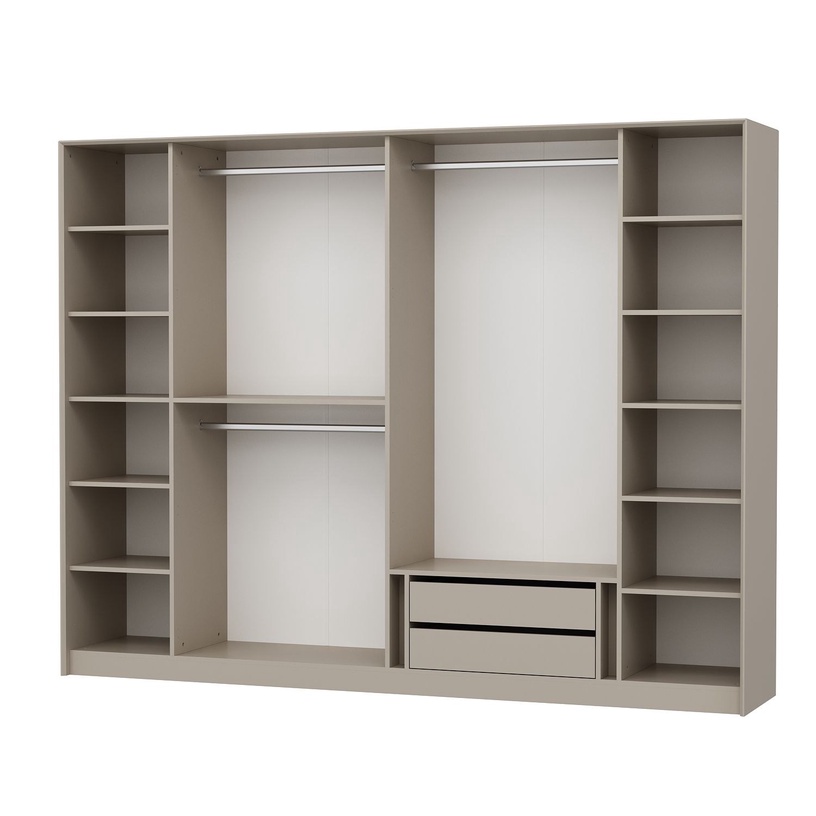 Riidekapp Kalune Design Luxe 7937, kuldne/valge/tumehall, 52 cm x 270 cm x 210 cm