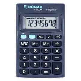 Калькулятор карманный Donau DT2086, черный