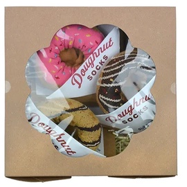 Носки Sukeno Gift Box Doughnut, синий/коричневый/белый/красный/желтый/розовый/бежевый, 36-45, 2 шт.