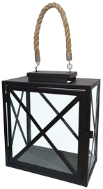 Latern ArtFlow Aura, klaas/metall, 26 cm, must
